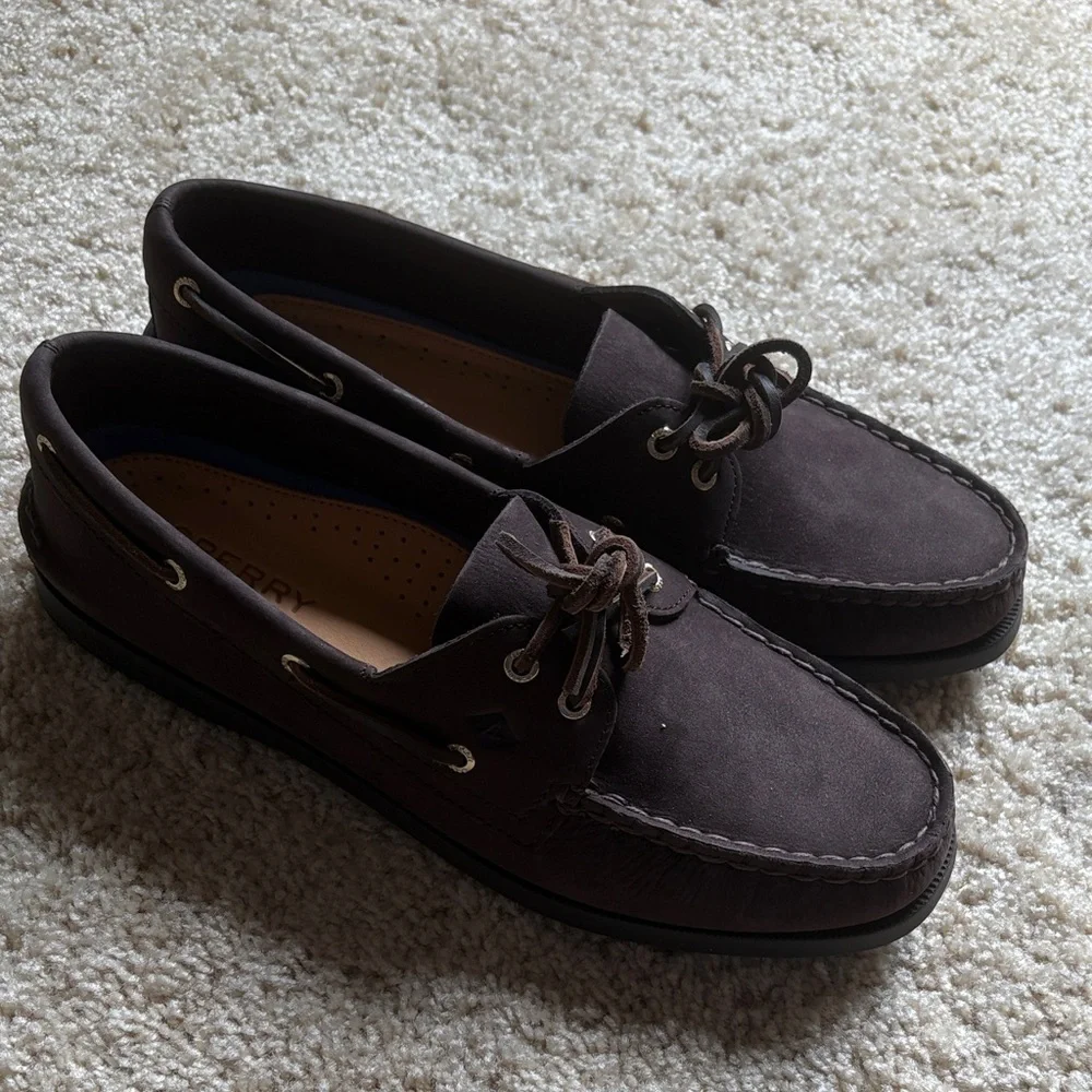 Sperry Dark Brown Suede Men’s Top Sider Boat Shoes
